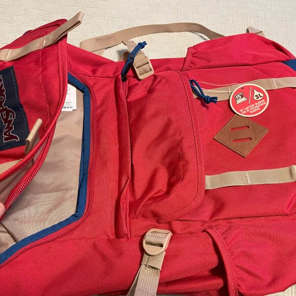 JANSPORT Red SCHOOL/HIKING/TRAVEL BACKPACK/20" LAPTOP SLEEVE Javelina - Picture 3 of 4